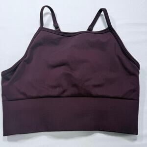Lululemon Ebb to Street High-Neck Bra - Deep Plum Ribbed - Size 4/6